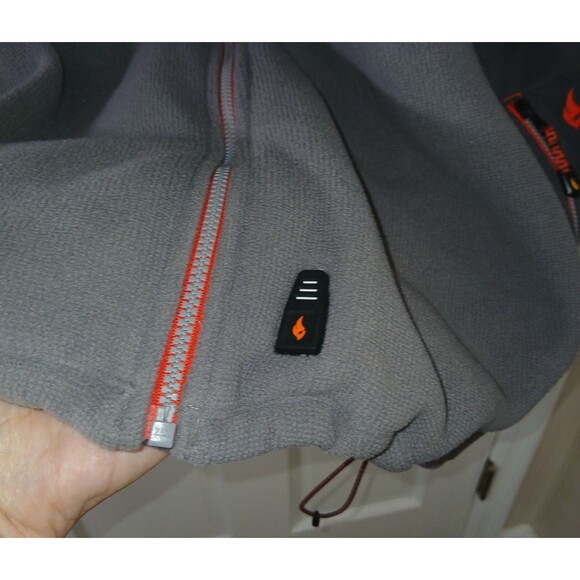 Cabelas Mens 2XL Outdoor Windshear Heated Vest NWOT Gray Red/Orange Zip Hunting - Picture 8 of 16